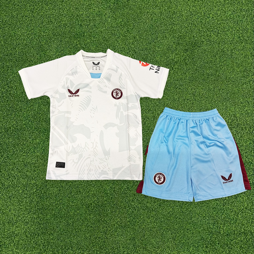 Aston Villa 23-24 Away Kids Kit